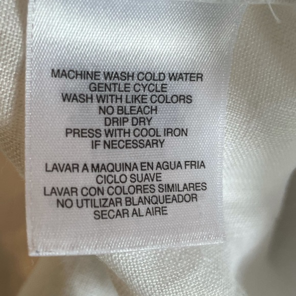 Jones New York 100% linen white long sleeve pullover top blouse size medium - Picture 12 of 12